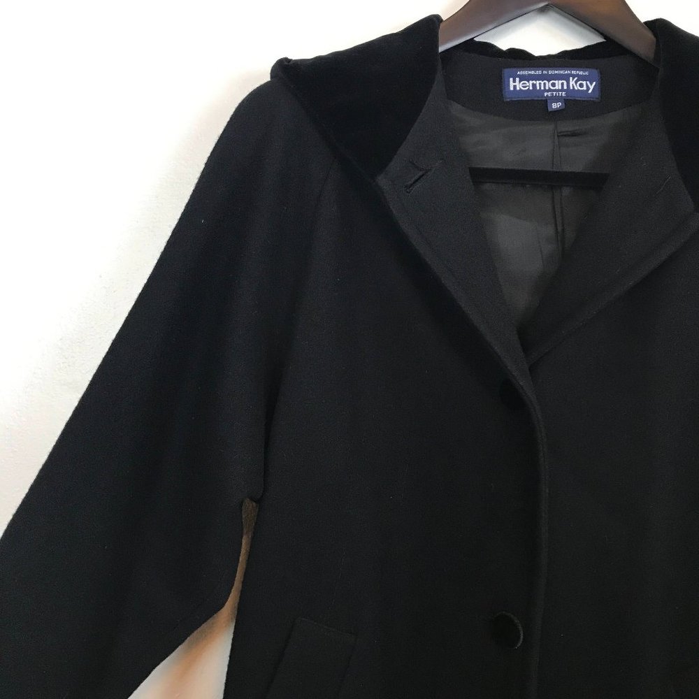 Vintage Herman Kay Full-length Hooded Wool Coat, 8P